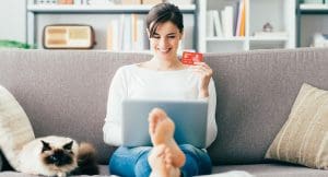 woman online shopping